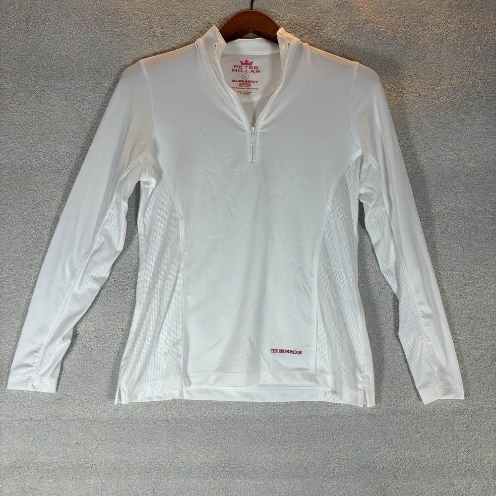 Peter Millar‎ Women's White 1/4 Zip Pullover UPF 50 + The Broadmoor Size S